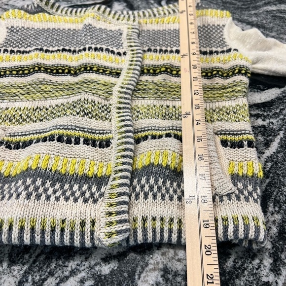 MOTH for Anthropologie open cardigan sweater in cream with yellow and gray - Picture 13 of 14